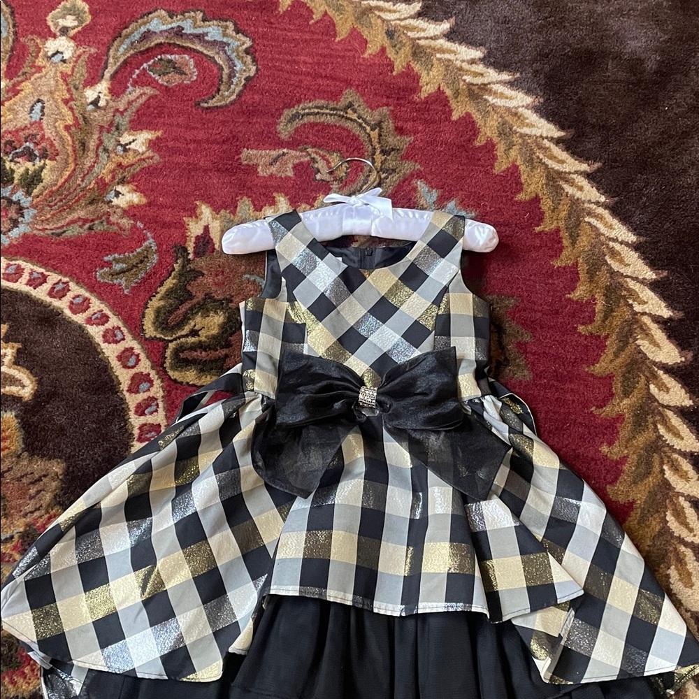 Bonnie Jean Little Girls Sleeveless Princess Seam Taffeta Plaid Dress - Picture 2 of 2